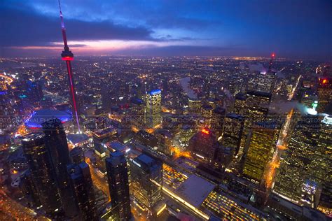 description of a city at night